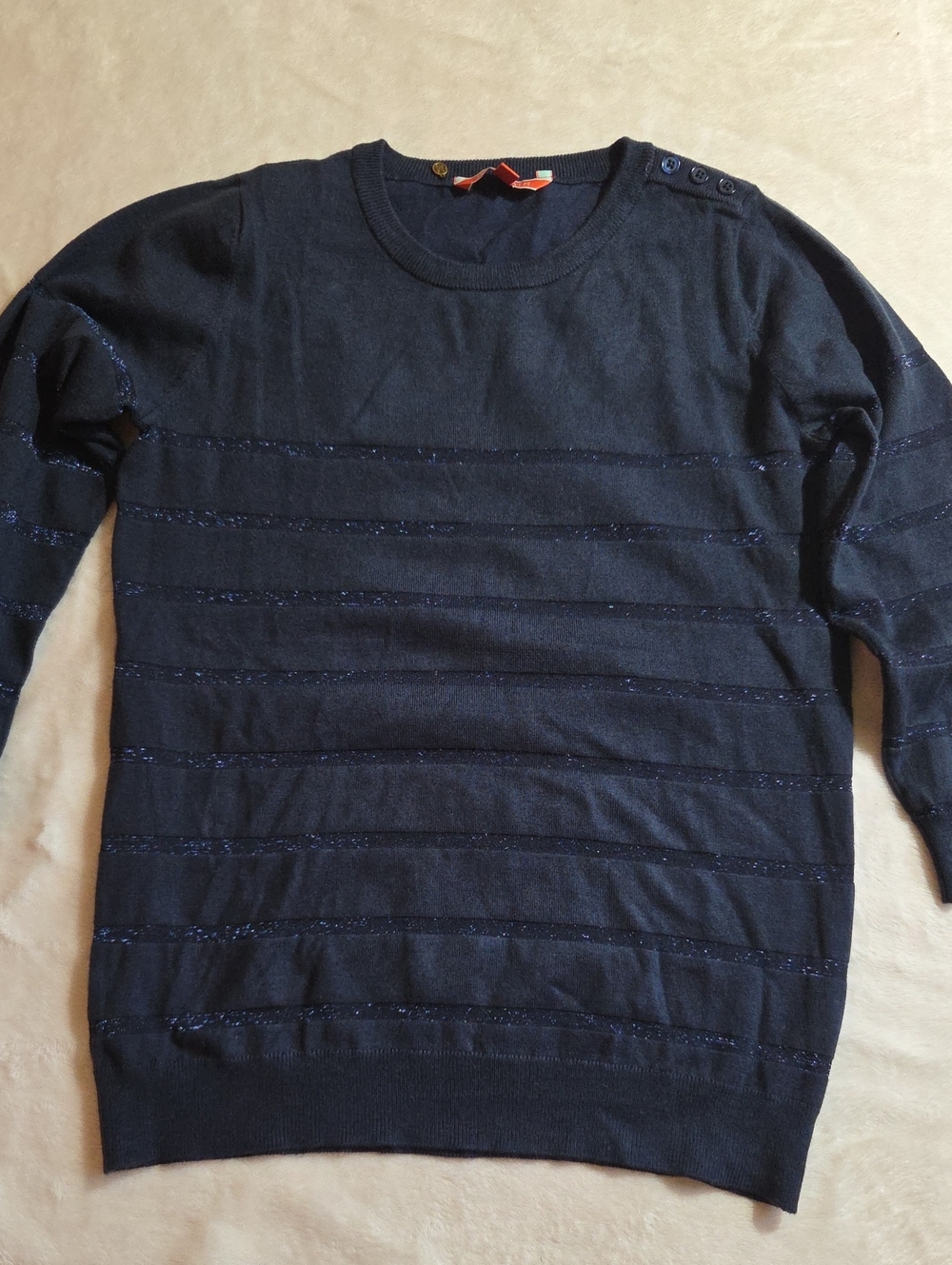 Modcloth Blue Striped Charter School Pullover Sweater Medium